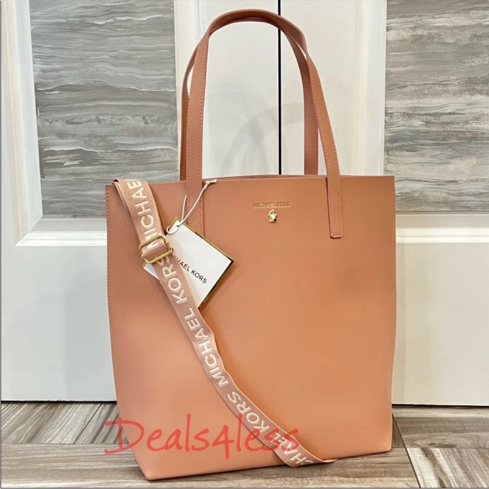 Michael Kors Tote Bag Purse Blush Gold Large Shoulder Bag Shopper Crossbody NEW - Picture 7 of 9